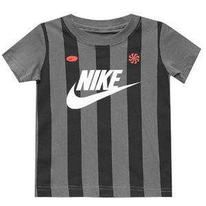 Nike Striped Tee Shirt Spell Out Pinwheel